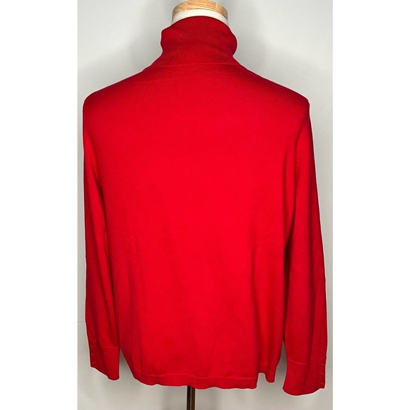 Talbots Plus women's Christmas red turtleneck pullover sweater long sleeve 2X - Picture 2 of 8